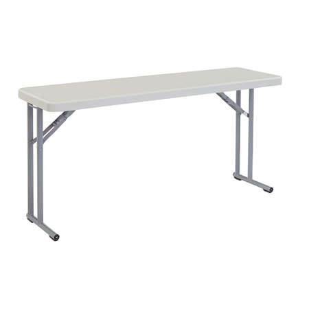 GLOBAL INDUSTRIAL Interion 18 x 60 Plastic Folding Seminar Table, Gray B449333